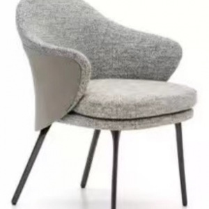 Silla de Comedor Moderna Tapizada en Gris, Estilo Escandinavo, para Hogar u Oficina - Product Image 5