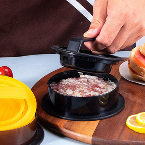 Outils de cuisine DIY <span class=keywords><strong>pour</strong></span> la maison, moules à hamburgers ronds manuels, moules à galettes de viande en plastique antiadhésif, presse à hamburgers - Product Image 4