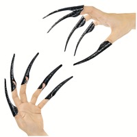 Gants à griffes de chat pour Halloween, style vampire, sorcière, démon, avec plumes de poulet, longueur poignet, accessoires de cosplay LP842