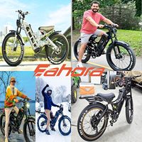 Vélo électrique US WH 250W Peak Dual Motor Ebike 16MPH 48V 60Ah 26" Pneus larges 7 vitesses Frein hydraulique jusqu'à 80Mi Vélo électrique