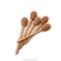 NEWELL - Palito para Miel de Madera Maciza de Loto de 6 Pulgadas (15 cm) con Diseño Único y Logotipo Personalizado, Ecológico, para Miel y Jarabe, Utensilio de Cocina