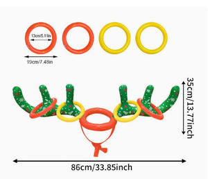 Jeu de lancer d'anneaux gonflable en PVC pour fête et festival, avec motifs tête de cerf, flamant rose et cactus, pour enfants et famille - Product Image 5