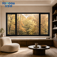 Ventana Corredera de Aluminio de Alta Resistencia para Villa Moderna, Diseño Moderno con Gran Vidrio y Marco Oscuro