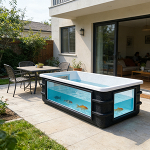 Bassin rond en PRV pour l'élevage de poissons, l'écloserie de crevettes, système aquaponique, élevage de poissons et crevettes, haute qualité - Product Image 4