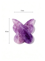Planche Gua Sha en améthyste en forme de papillon