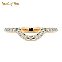 Bague fine en moissanite pavée pour femme, en argent sterling 925, bijoux de mode à profil bas, vente en gros sur mesure, Sands Time