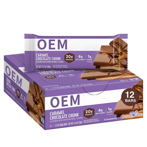 Besleyici <span class=keywords><strong>Protein</strong></span> Bar Hapları OEM Özelleştirme, Spor ve Fitness için Öğün Yerine Geçen, Geliştirilmiş Kemik Yoğunluğu Sağlayan 12 Bar - Product Image 5