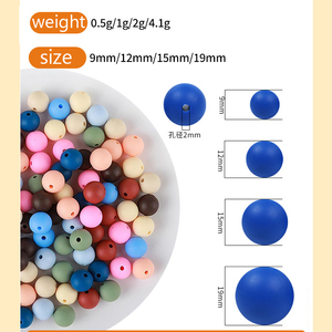 Vente en gros de perles focales rondes en silicone de qualité alimentaire de 12mm pour stylos fabrication de bijoux perles colorées <span class=keywords><strong>perle</strong></span> de dentition pour bébé <span class=keywords><strong>attache</strong></span>-sucette - Product Image 5