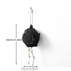 Jouet interactif pour chevaux, balle avec corde en tissu Oxford, pour l'entraînement et l'alimentation des chevaux, couleur noire, taille sur mesure - Product Image 2