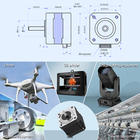 Kit Motor Stepper Hibrida RB NEMA 17 untuk Printer 3D, Pengontrol Motor Stepper, Mesin Pengukir dengan Gearbox