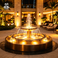 Fuente Musical Circular de Acero Inoxidable con LED Programable y Agua Danzante para Proyectos de Paisajismo en Plazas, Jardines y Piscinas