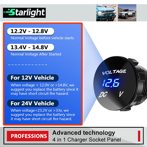 4-in-1 לוח כוח ימי 12v 4.2a מטען מתח קל הוביל מתג רוקר עבור הסירה רכב Rv - Product Image 4