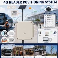 Lector de Etiquetas RFID Solar 4G LTE del Fabricante, 1000 Etiquetas, 200m, IP67, 5000mAh, para Exteriores, Estaciones de Autobús, Sitios de Construcción