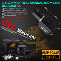 Aptina MI5100 5 Megapiksel 2592*1944 Manuel CS Lensli UVC OTG Mini USB Kamera 5MP Web Kamerası Linux Android Windows MAC Raspberry Pi için