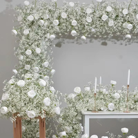 Blanc Babysbreath Rose événement grande fleur balle centres de table gypsophile longs coureurs pour cérémonie de mariage et table de réunion