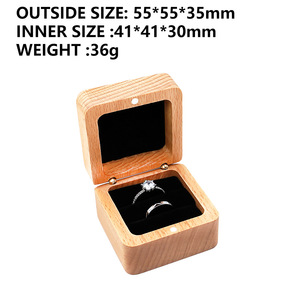 Custom Engraving Beech Wood Ring <strong>Box</strong> for Wedding, Square Wooden Jewelry <strong>Box</strong> Ring <strong>Earring</strong> <strong>Holder</strong>, Anniversary Gift Packing Case - Product Image 5
