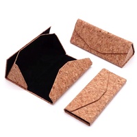 Vente en gros d'étuis pour lunettes de soleil pochette portable en liège végan emballage de luxe pliable pour lunettes avec logo personnalisé