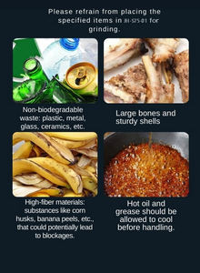 حوض كهربائي من الفولاذ المقاوم للصدأ لمعالجة النفايات المنزلية ، جهاز التخلص من القمامة في المطبخ بتقنية متعددة الطحن - Product Image 6