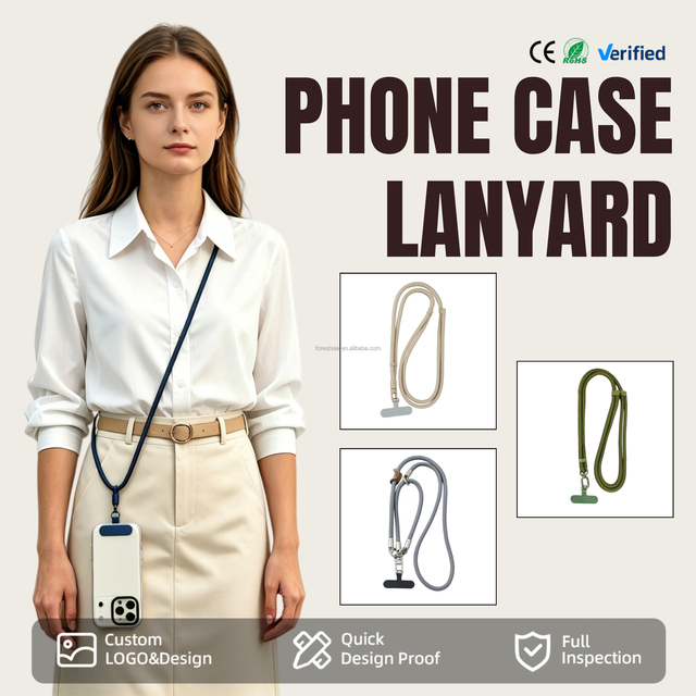 Custom Logo Universal Phone Lanyard with Pad Neck Strap Adjustable Anti-lost OEM ODM Crossbody Lanyard Hands Free for Phone case