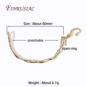 3 tipi 18K oro reale placcato irregolare forma ramo metà bracciale <span class=keywords><strong>biella</strong></span> ganci fai da te gioielli fatti a mano perla accessori - Product Image 3