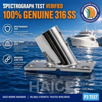 Base rectangulaire marine en acier inoxydable 316, diamètre extérieur 60 degrés Raccord de main courante pour tube de 1 pouce, accessoires de quincaillerie pour yachts et bateaux, OEM