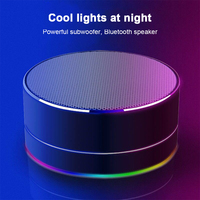 Luz Led con altavoz Mini Bt Bluetooths Altavoz portátil Metal Buffer Altavoz Bass Audio Altavoz Caja