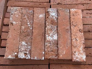 Chapa de ladrillo de arcilla fina para revestimiento de pared, hecha a mano, antigua, reciclada, roja - Product Image 5