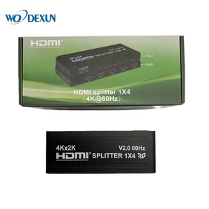 Ultra <span class=keywords><strong>HD</strong></span> 1X4 pour répartiteur HDMI HDMI2.0 répartiteurs et convertisseurs vidéo 4K 60Hz <span class=keywords><strong>une</strong></span> entrée quatre sorties - Product Image 1