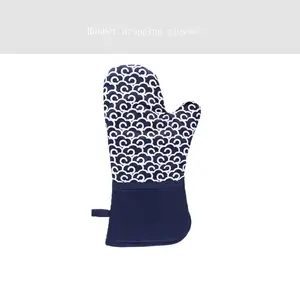 Neue Silikonhandschuhe Baumwoll-Tropfenkleber Handwerkshandschuhe Xiangyun Muster Topfmatte Handklemme Mikrowellenherd Handschuhe
