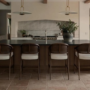 Taburete de Bar Estilo Francés con Tapicería de Espuma de Alta Densidad, Color Personalizable, para Cocina y <span class=keywords><strong>Restaurante</strong></span> - Product Image 5