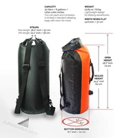 Sac à dos étanche de 70 l, avec double Valve de gonflage et de Compression à Air Sac d'équipement de pêche, pour la pêche, la chasse, le Camping et la plage