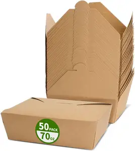 Custom To Go Boxes Restaurant Take Out Kraft Paper Food Packaging Box With Transparent Window
