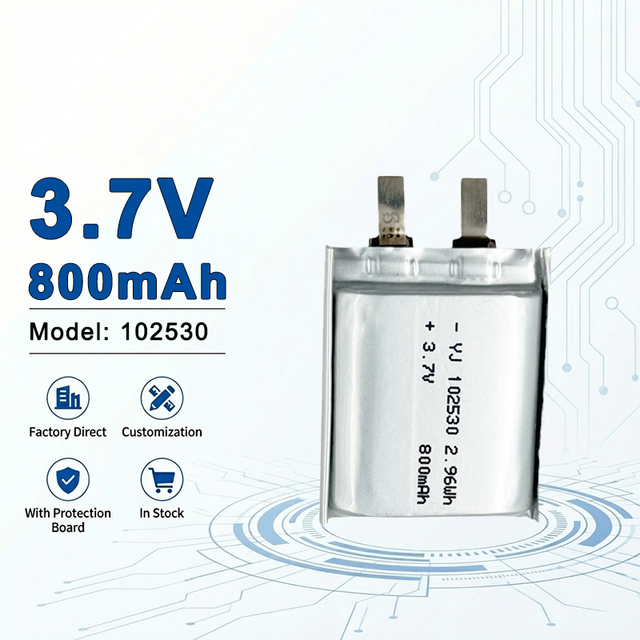 102530 Rechargeable Battery 3.7V 800mAh High Capacity for Power Tools Electric Vehicles & Consumer Electronics 102535 102540