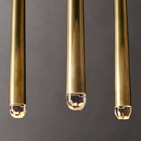 Lustre de luxe en cuivre de 48 pouces pour hall d'entrée, longs luminaires suspendus dorés, lustre moderne pour escalier de villa et plafonds hauts