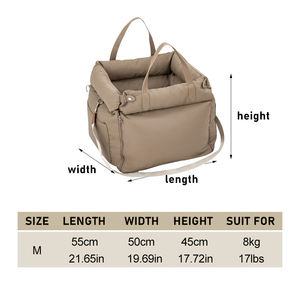 Maßgefertigter Luxus-Kunstleder-Hundeautositz Erhöhtes Bett Haustier-Autositz mit Sicherheitsgurt Luxus-Hundebetten Haustier-Autositz - Product Image 2