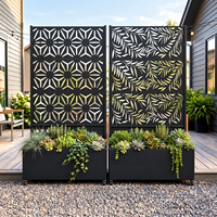 Bac à potager surélevé en métal avec treillis sur roulettes, jardinière résistante aux intempéries avec séparateur de jardin, bac à plantes extérieur