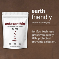 MNK Astaxanthine en gélules à faible MOQ, capsules antioxydantes dérivées de microalgues, 12 mg, 120 unités, pour adultes, qualité santé