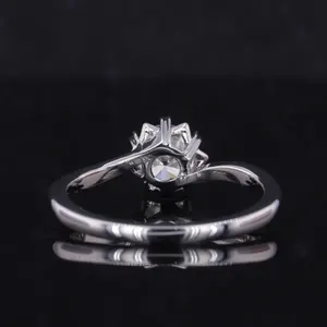 Starsgem Lab Grown Diamond Hpht Cvd Diamond Gold Jewelry Ring 14k White Gold Wedding Engagement Ring 1ct Diamond Ring