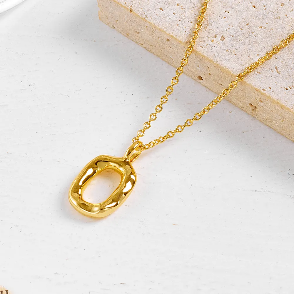 minimalist waterproof jewelry psj wholesale brass 18k gold plated chunky Irregular Circles pendant necklaces for women girls