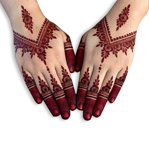 Plantilla de <span class=keywords><strong>Henna</strong></span> cosmética, pintura de color halal, piel, dedo, inmersión, arte de uñas, granate oscuro, color rojo oscuro, venta al por mayor, ODM para fiesta de boda - Product Image 1