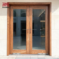 Porte en bois massif sur mesure, élégante, classique et moderne, best-seller de l'usine chinoise, pour villa et appartement