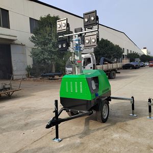 Mobile Lighting Tower 7M Lift Diesel Generator <b>Led</b> <b>Light</b> Green For Outdoor Mining Site - Product Image 1