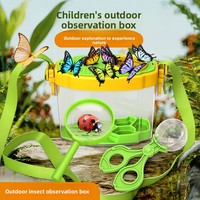 Boîte d'observation des insectes pour enfants avec loupe et outil de capture d'insectes, kit d'exploration de la nature en plein air, cage de visualisation d'insectes portable, jouet