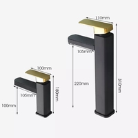 Beelee robinet d'affichage de température intelligent noir salle de bains évier eau chaude et froide robinets de mélangeur de lavabo