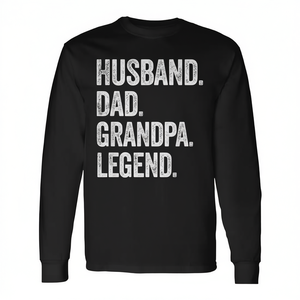 Camiseta de manga larga con gráfico vintage desgastado de Husband Dad Grandpa Legend - Product Image 2