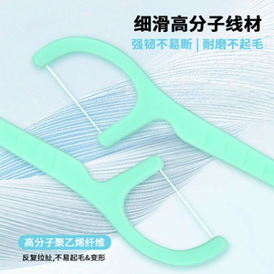Palillos de hilo dental Oksmiles, 100 unidades, menta fresca, envasados individualmente para adultos - Product Image 2
