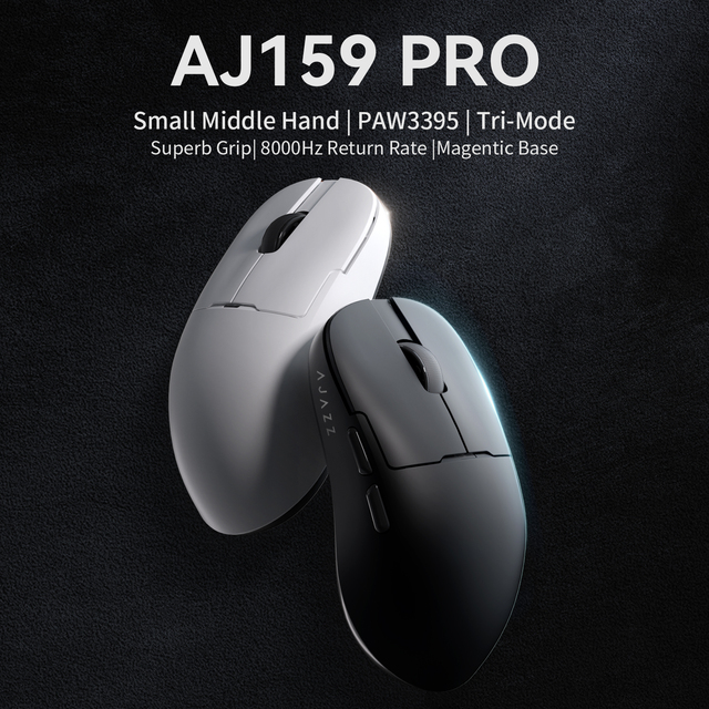AJAZZ AJ159Pro 2.4Ghz Wireless LED Backlit Ergonomic Lightweight Gaming Mouse Magnetic Charging Dock PAW3395 Sensor 26KDPI 6