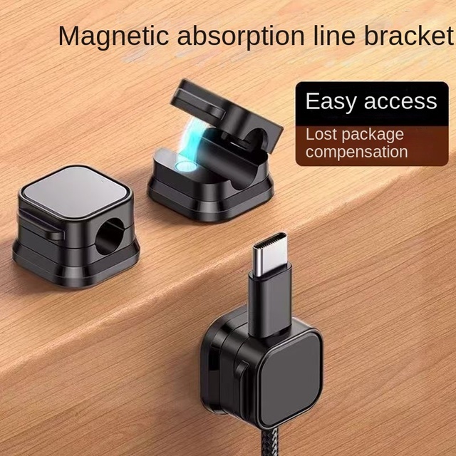 D5225  12 Pack Magnetic Plastic Cable Organizer Desktop Car Data Cable Storage Mobile Phone Charging Clip Holder Buckle Plug