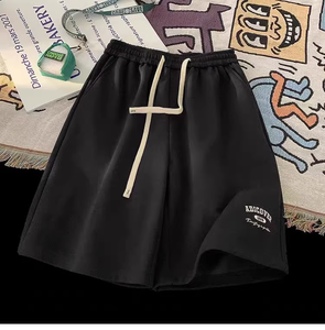 Shorts en toile de polyester unie pour homme, personnalisés, écologiques, taille mi-haute, imperméables, respirants, avec cordon de serrage numérique, service OEM - Product Image 1