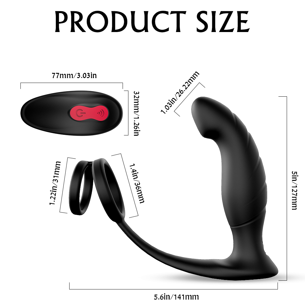 S-HANDE Prostata Massager - Double Cock Ring with Vibration